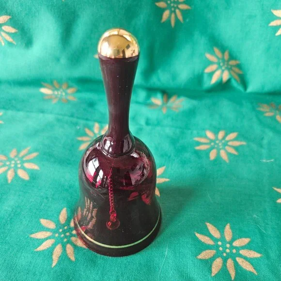 Vintage Coca-Cola Advertising, Red and Gold Glass Bell - Picture 3 of 5